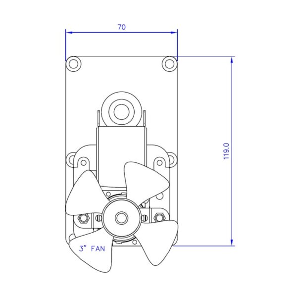 Mellor Vijzelmotor type FB1146 - 5,3rpm met as Ø8,5mm - Afbeelding 4
