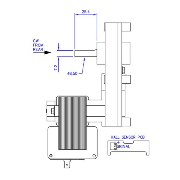 Mellor Vijzelmotor type FB1285 - 3rpm met as Ø8,5mm - Afbeelding 3