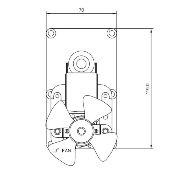 Mellor Vijzelmotor type FB1390 - 25rpm met as Ø9,50mm - Afbeelding 4