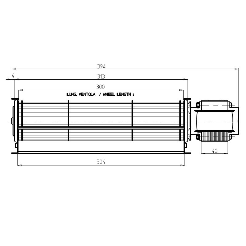 FERGAS Tangentieel ventilator Ø60mm type 4M7276 - Afbeelding 2