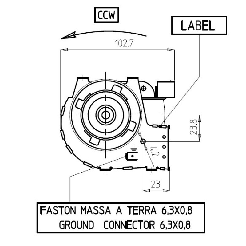 FERGAS Tangentieel ventilator Ø60mm type 4M7276 - Afbeelding 5