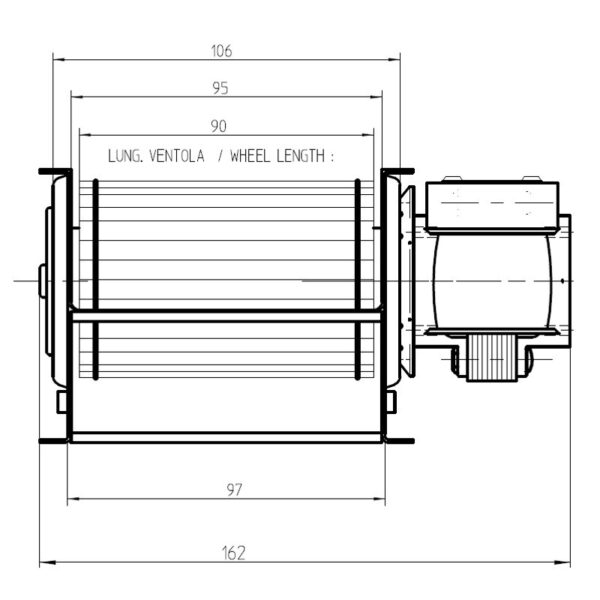 FERGAS Tangentieel ventilator Ø60mm type 4M0206 - Afbeelding 2