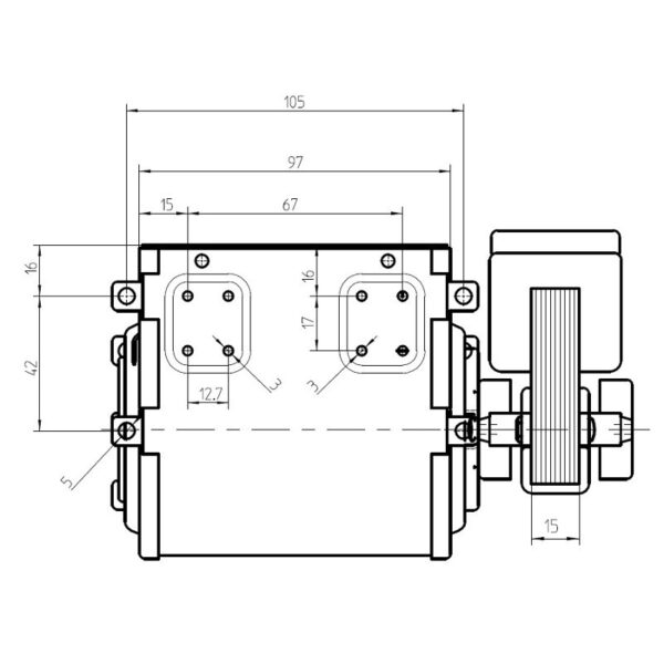 FERGAS Tangentieel ventilator Ø60mm type 4M0206 - Afbeelding 3