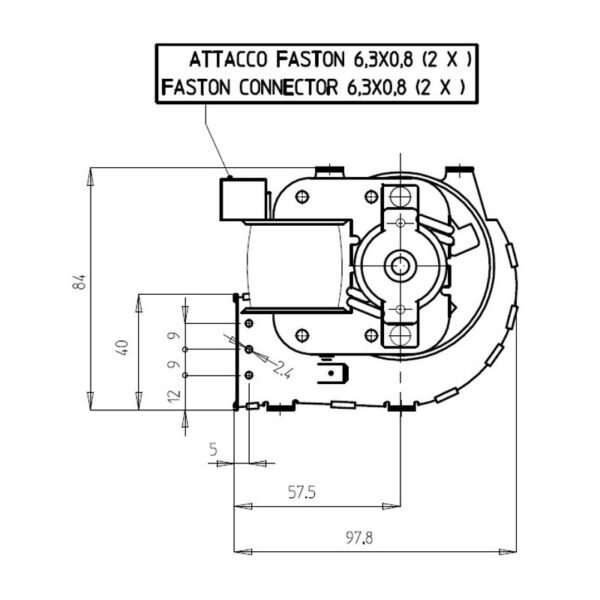 FERGAS Tangentieel ventilator Ø60mm type 4M0206 - Afbeelding 4