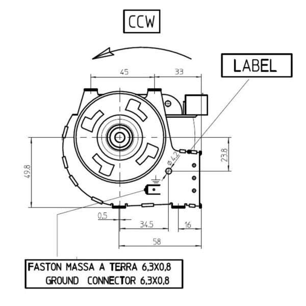 FERGAS Tangentieel ventilator Ø60mm type 4M0206 - Afbeelding 5