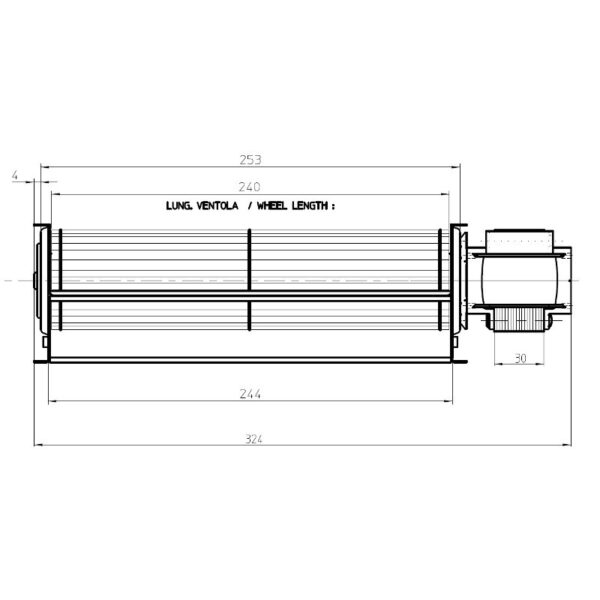 FERGAS Tangentieel ventilator Ø60mm type 4M4976 - Afbeelding 2