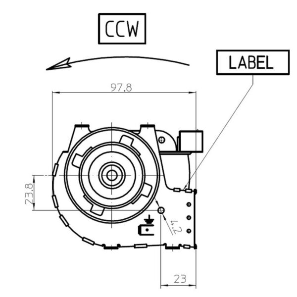 FERGAS Tangentieel ventilator Ø60mm type 4M4976 - Afbeelding 4