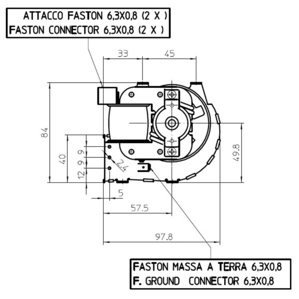 FERGAS Tangentieel ventilator Ø60mm type 4M4976 - Afbeelding 5