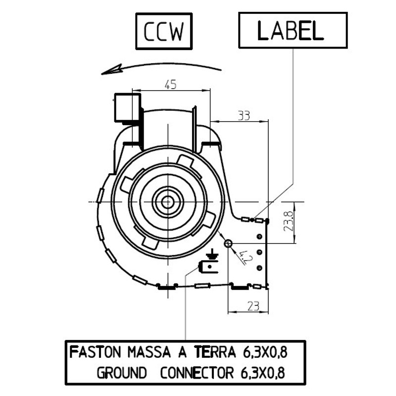 FERGAS Tangentieel ventilator Ø60mm type 4M3179 - Afbeelding 5