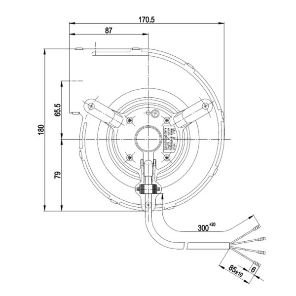 EBM Centrifugaal ventilator type D2E133-AM47-01 - Afbeelding 2