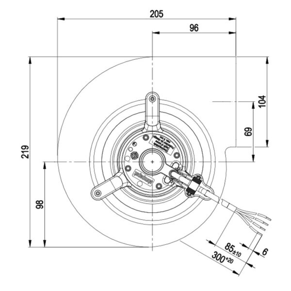 EBM Centrifugaal ventilator type D4E146-AU46-68 - Afbeelding 3