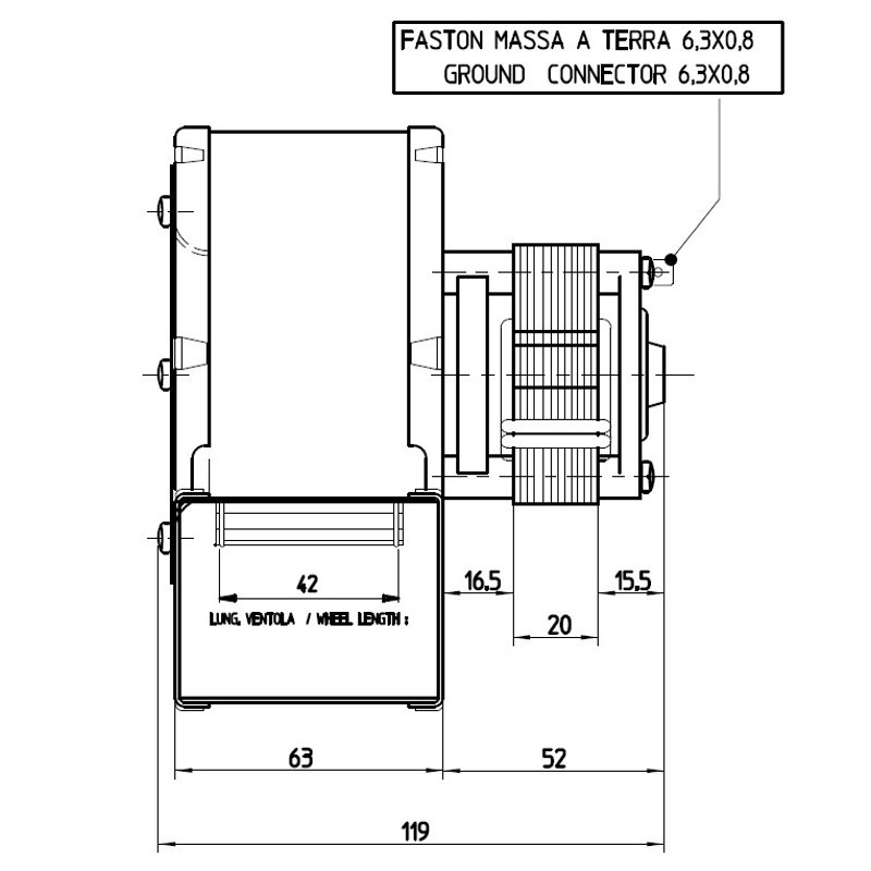 FERGAS Centrifugaal ventilator type CFA 80x42-20 - Afbeelding 3