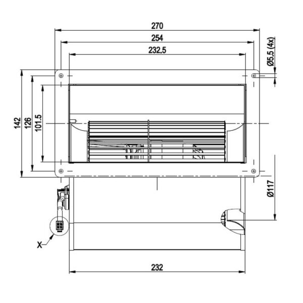 EBM Centrifugaal ventilator type D2E146-AP50-C5 - Afbeelding 2