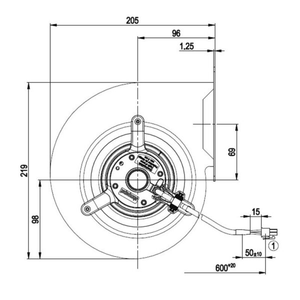 EBM Centrifugaal ventilator type D2E146-AP50-C5 - Afbeelding 3