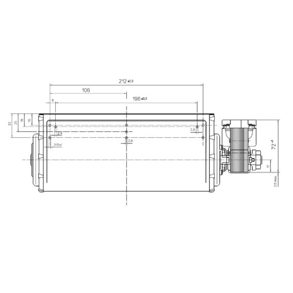 EBM Tangentieel ventilator Ø65mm type QLN65/2400 A33-3025LH - Afbeelding 3