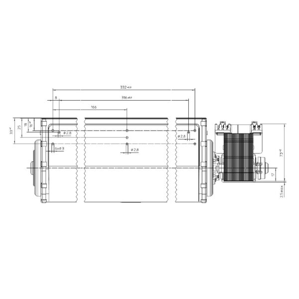 EBM Tangentieel ventilator Ø65mm type QLN65/3600A2-3038LH - Afbeelding 3
