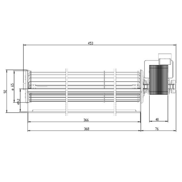 TRIAL Tangentieel ventilator Ø65mm type THS36B5-013 - Afbeelding 2