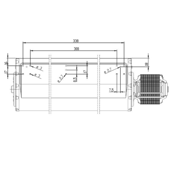 TRIAL Tangentieel ventilator Ø65mm type THS36B5-013 - Afbeelding 3