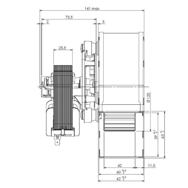 TRIAL Centrifugaal ventilator type CAH12Y4-004 - Afbeelding 3