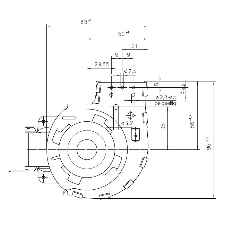 EBM Tangentieel ventilator Ø60mm type QLZ06/1800B39-2518H-140 - Afbeelding 4