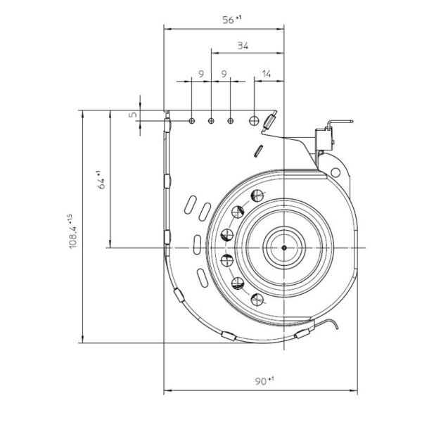 EBM Tangentieel ventilator Ø65mm type QLN65/0024A59-3025LH-81 - Afbeelding 4