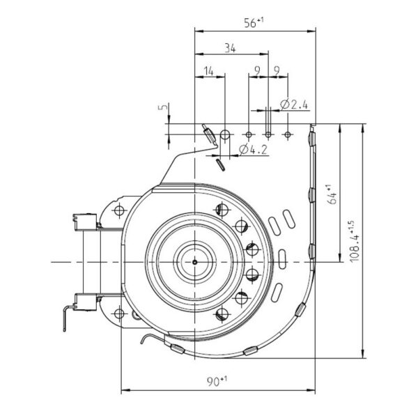 EBM Tangentieel ventilator Ø65mm type QLN65/3000-3038 - Afbeelding 4