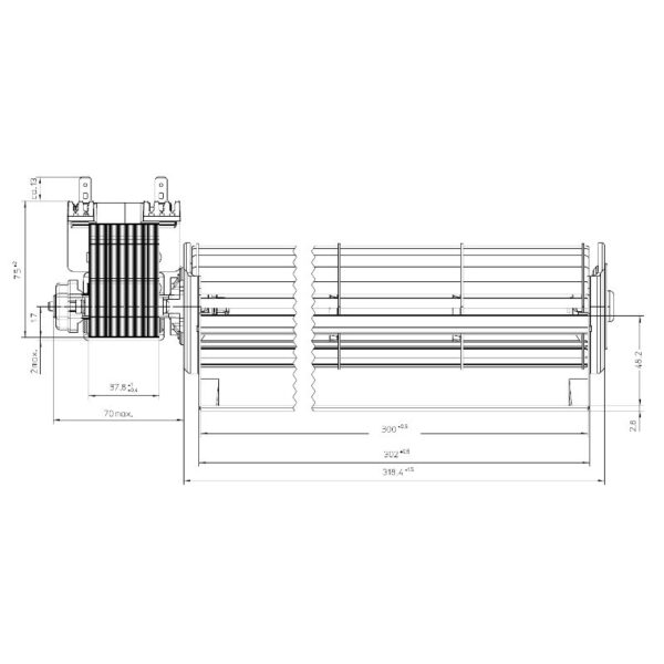 EBM Tangentieel ventilator Ø65mm type QLN65/0030A43-3038LH-68 - Afbeelding 2