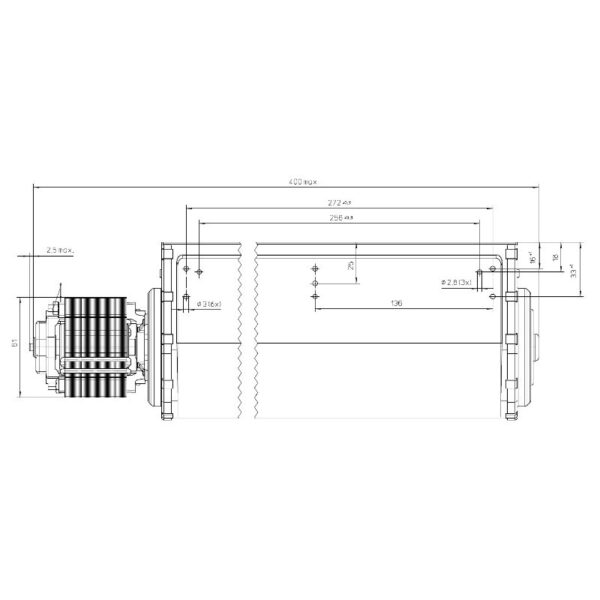EBM Tangentieel ventilator Ø65mm type QLN65/0030A43-3038LH-68 - Afbeelding 3