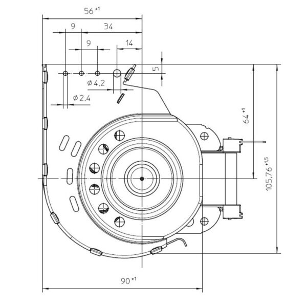 EBM Tangentieel ventilator Ø65mm type QLN65/0030A43-3038LH-68 - Afbeelding 4