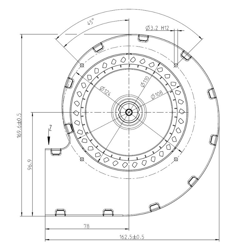 EBM Centrifugaal ventilator type RLA108/0042A85-3025LH-82 - Afbeelding 2