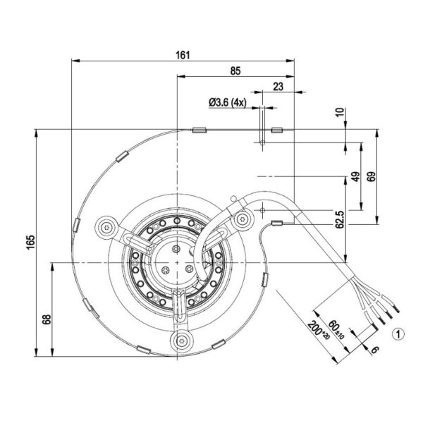 EBM Centrifugaal ventilator type D2E097-BI56-G2 - Afbeelding 2