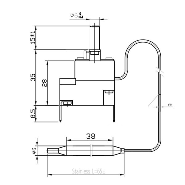 STB Thermische beveiliging instelbaar (30°C - 90°C) - Afbeelding 2